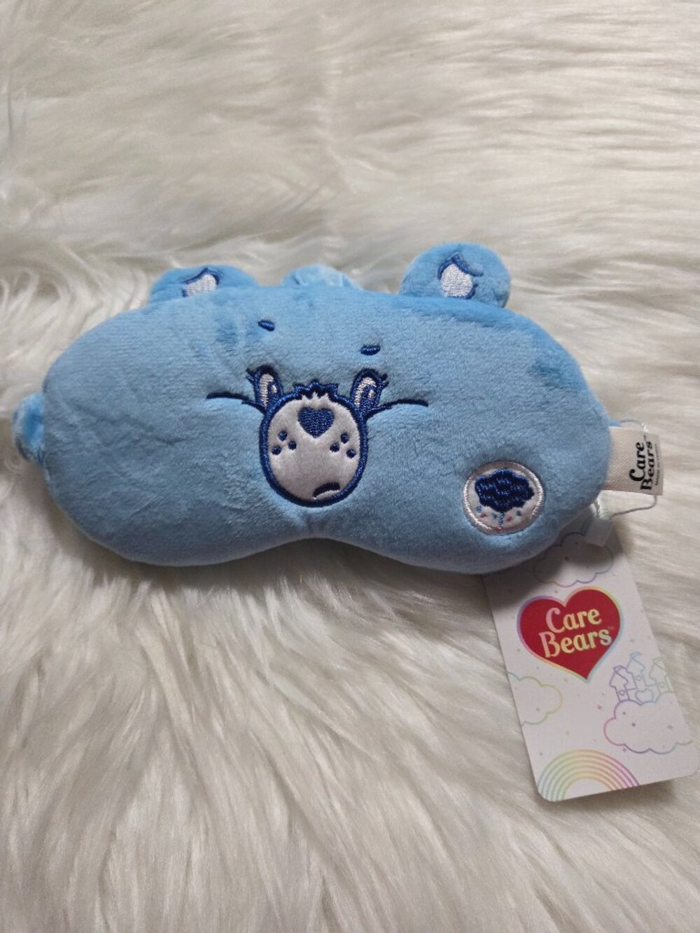 Blue Care Bear Plush Sleep Mask
